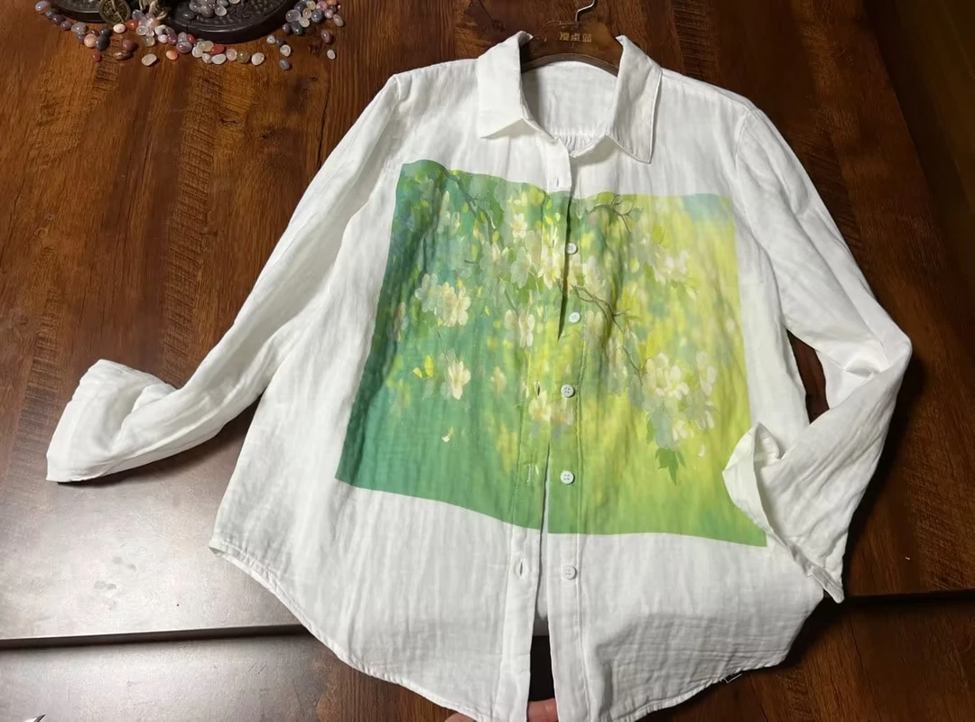 32115纯棉数码定位印花衬衫