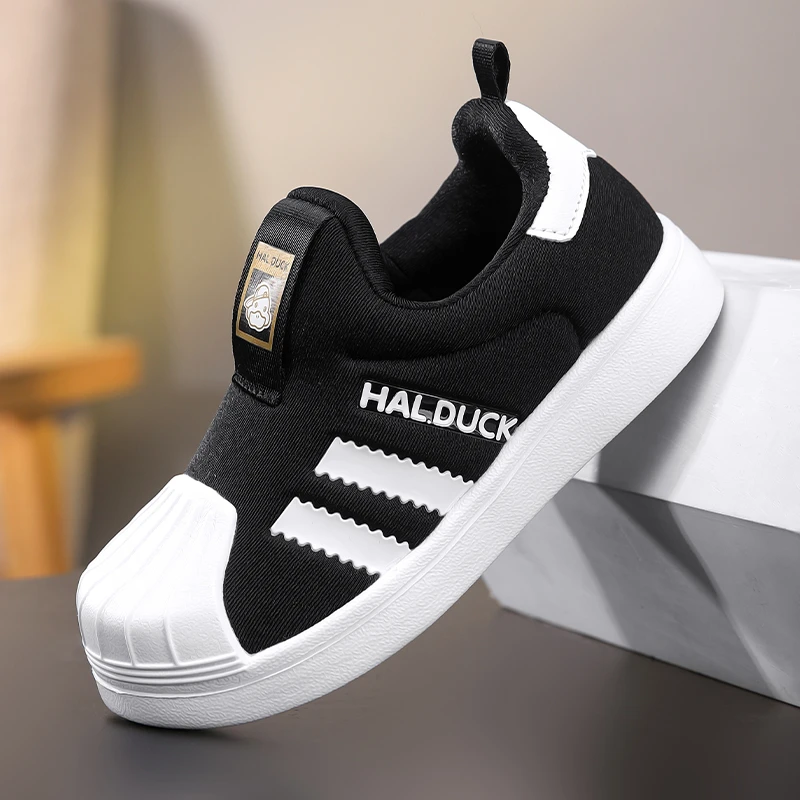 小黄鸭童鞋女童春季网布透气一脚蹬休闲板鞋软底轻便防滑宝宝鞋