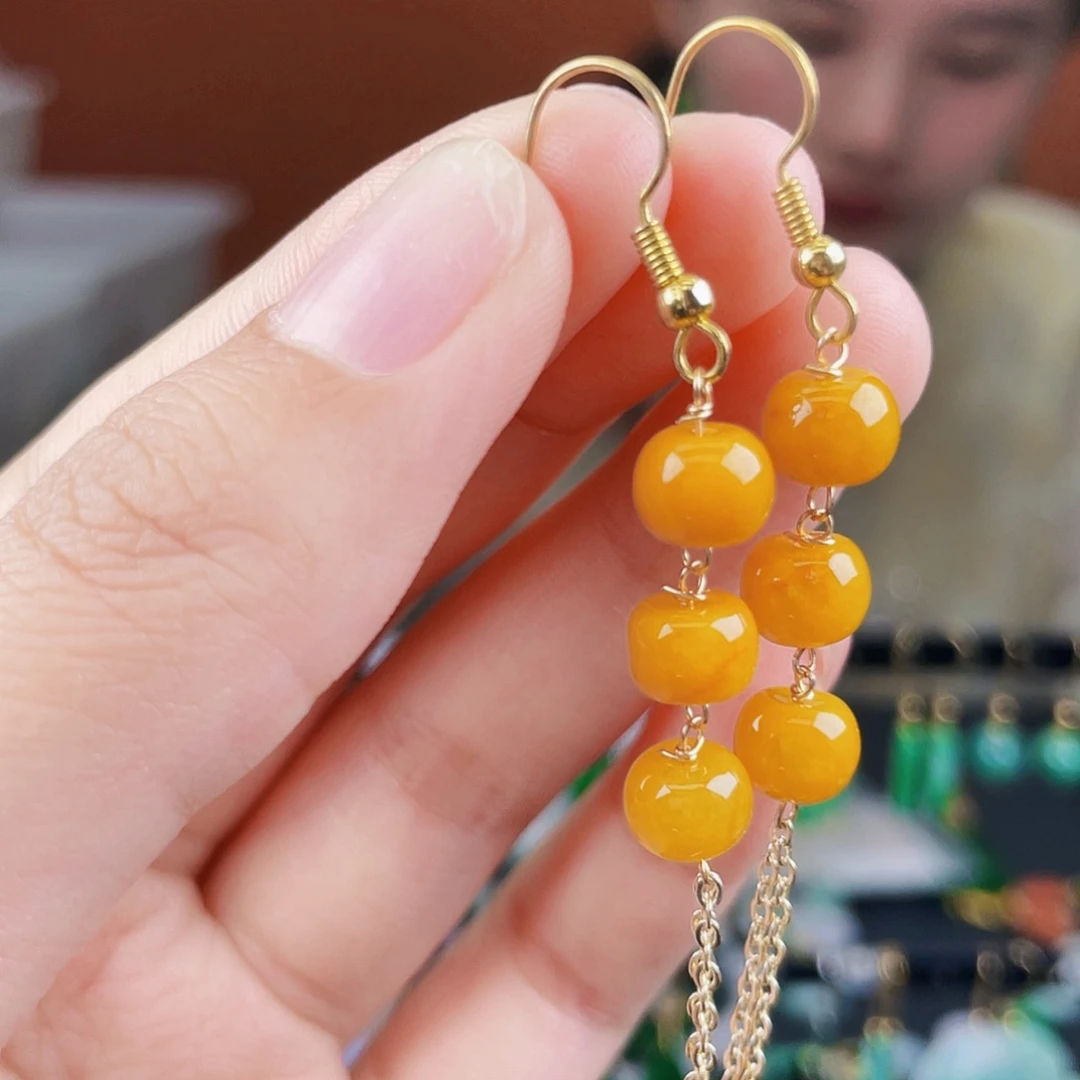 翡翠未镶嵌耳饰饰品