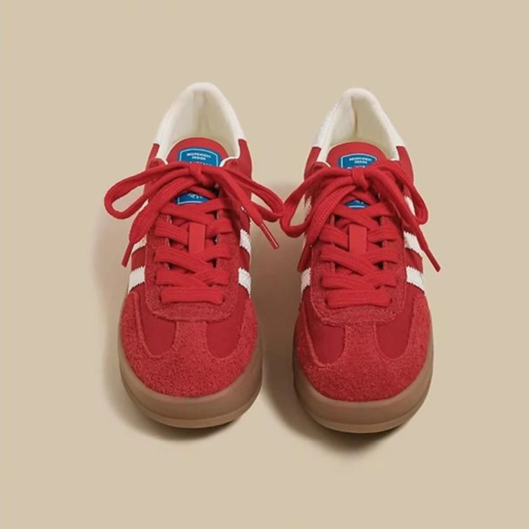 【香港专柜&CUFK】 红色德训鞋女2025新款网红复古休闲运动阿甘板
