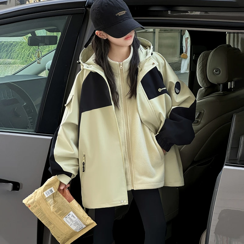 女童冲锋衣户外防风秋冬2025新款儿童秋装初冬女大童深秋外套秋季
