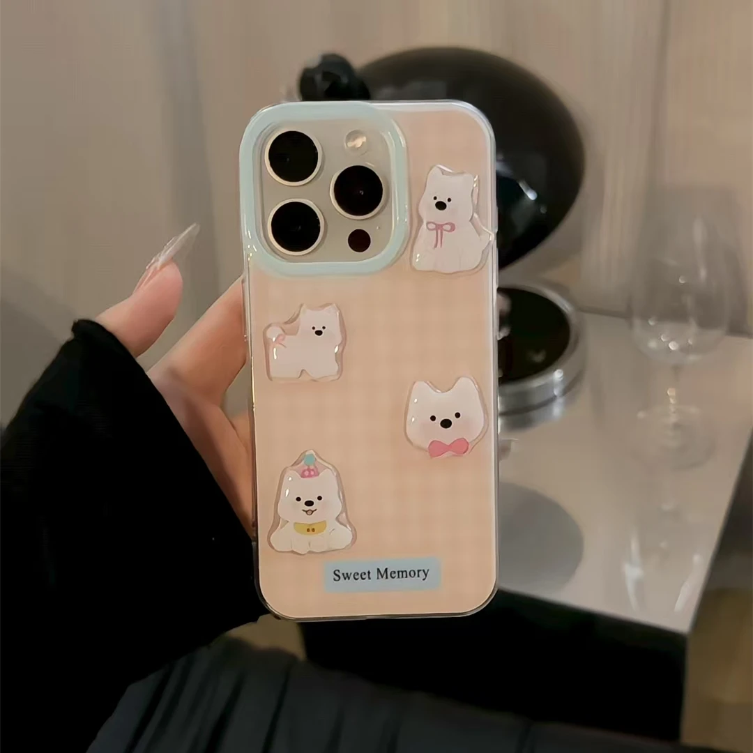 格纹西高地适用苹果16华为p70oppo小米15vivo双层IMD挂链手机壳