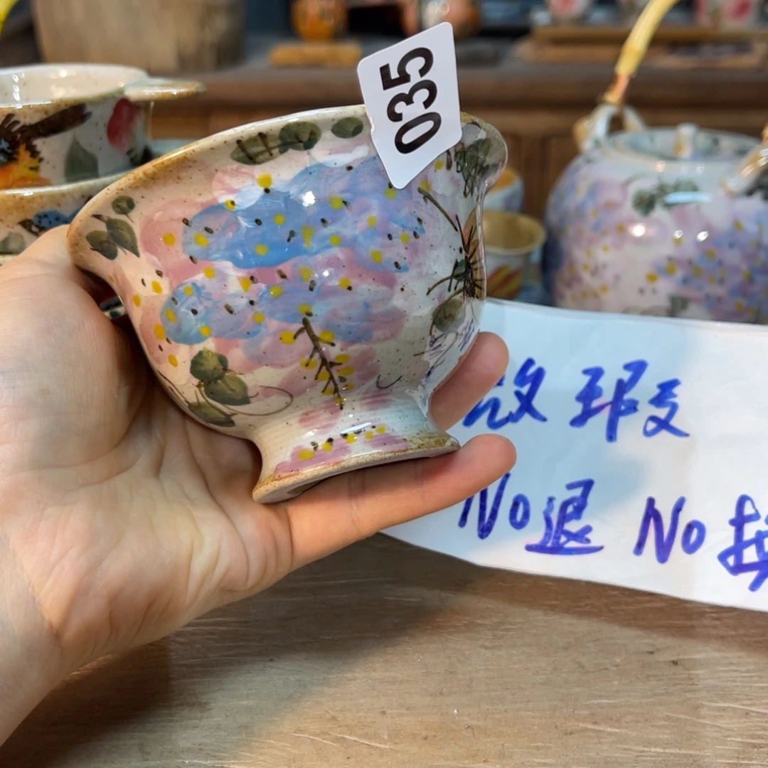 壶素浅陶瓷手绘手工