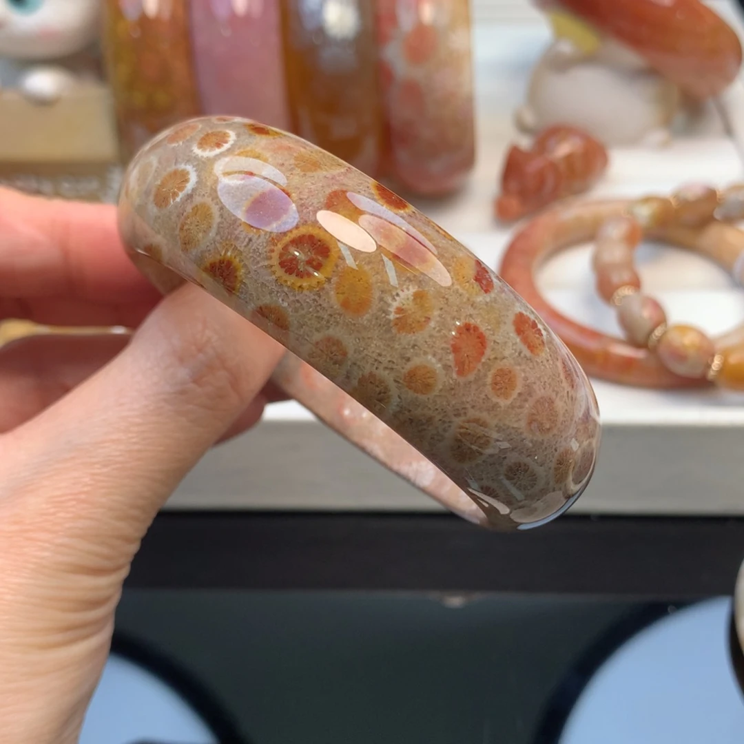 硅化珊瑚（珊瑚玉）手镯未镶嵌57.2口原1500