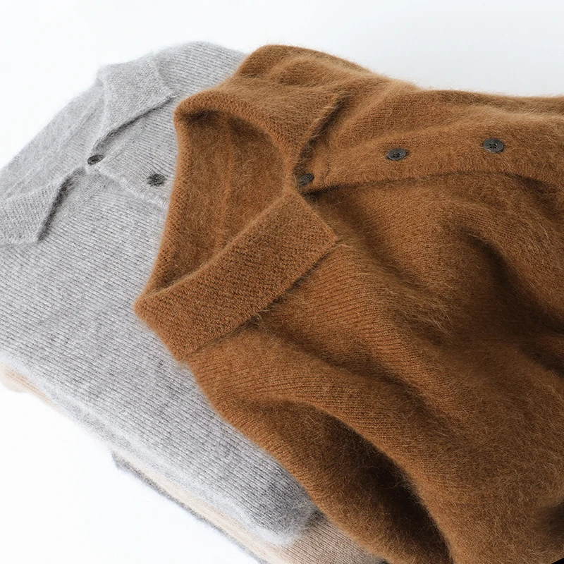 【山羊绒100%反季福利】轻奢软黄金羊绒毛衣男士加厚保暖翻领打底衫