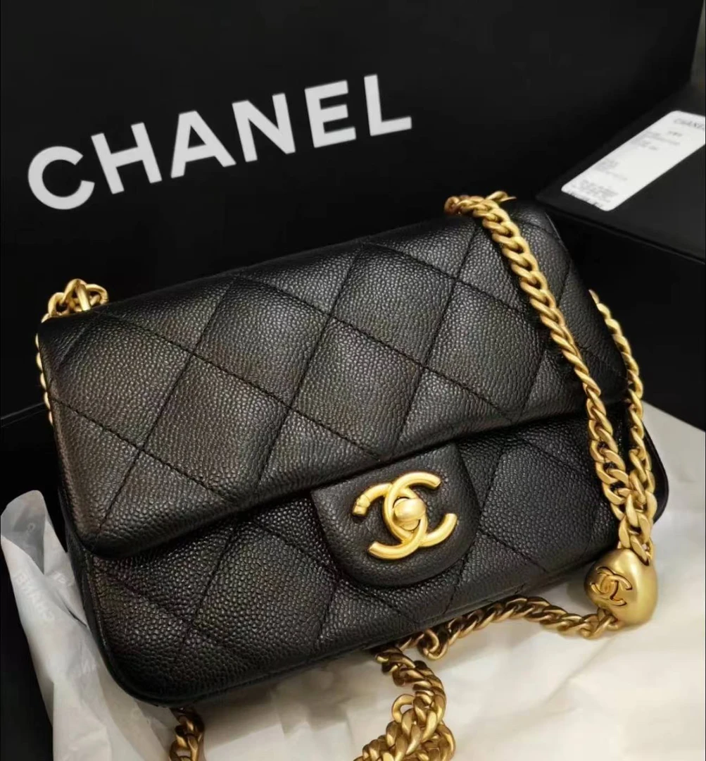 99新 Chanel/香奈儿 多多奢品/香奈儿24p荔枝牛爱心大mini包/99新