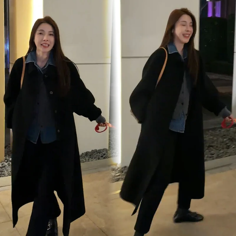2025秋冬新款时尚显瘦气质网红高档洋气女高级百搭宽松毛呢外套潮