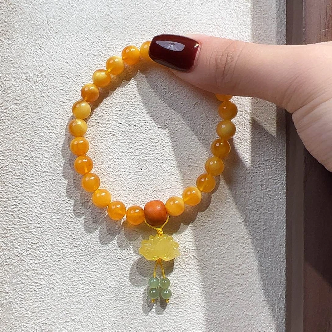 手链蜜蜡未镶嵌7.3mm蜜蜡手串