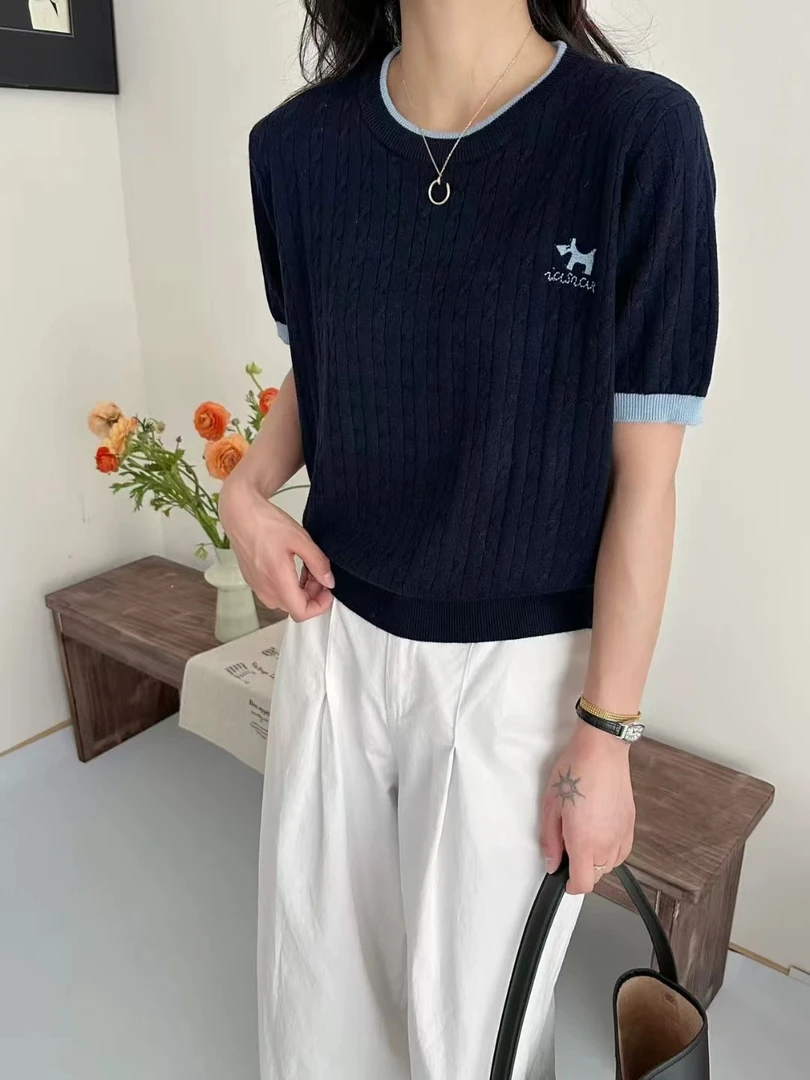 集合链接3春秋季开衫款毛针织衫温柔趣味毛衣提花上衣衫绣花开衫