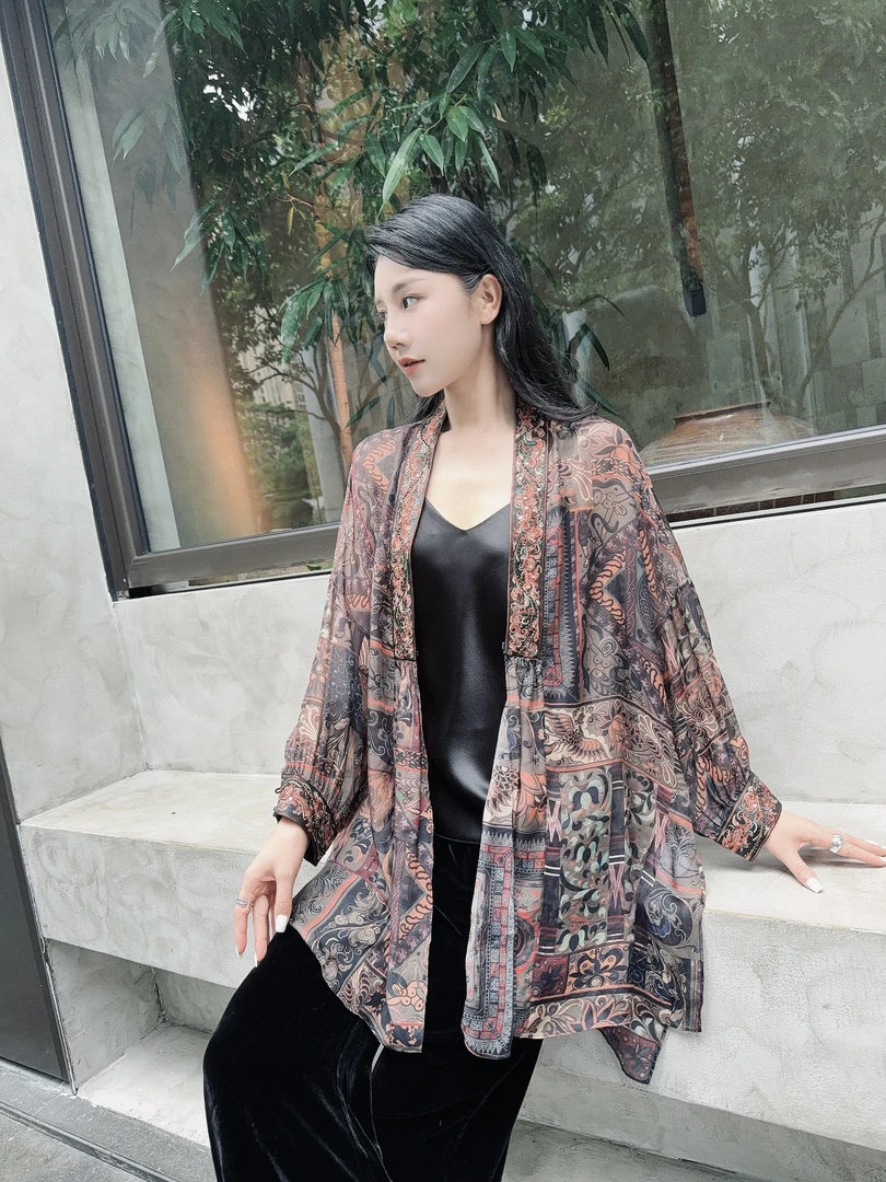 Betty Bairn【风华录】新中式桑蚕丝刺绣上衣25B-BW10217