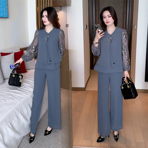 2025新款夏季新款时尚休闲穿搭洋气气质收腰修身显瘦减龄套装75