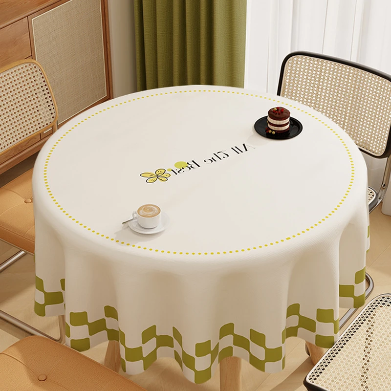 PVC圆桌布防水防油防烫免洗PVC餐桌布台布网红卡通小清新茶几布
