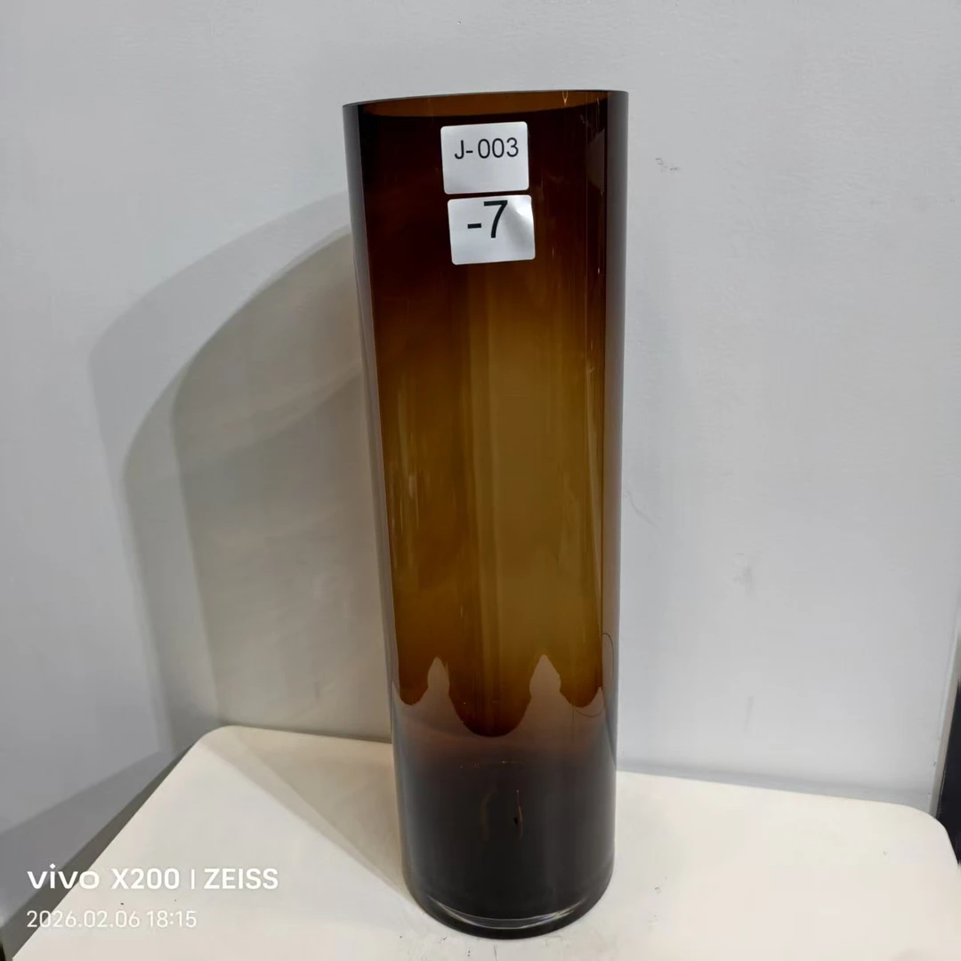 J-003简约现代琉璃花瓶客厅餐桌插花水培百合复古新中式美学家居