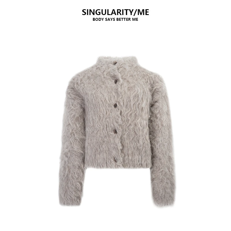 Singularity Me 7A 75051 拉毛毛绒顺滑秋冬百搭休闲针织开衫外套