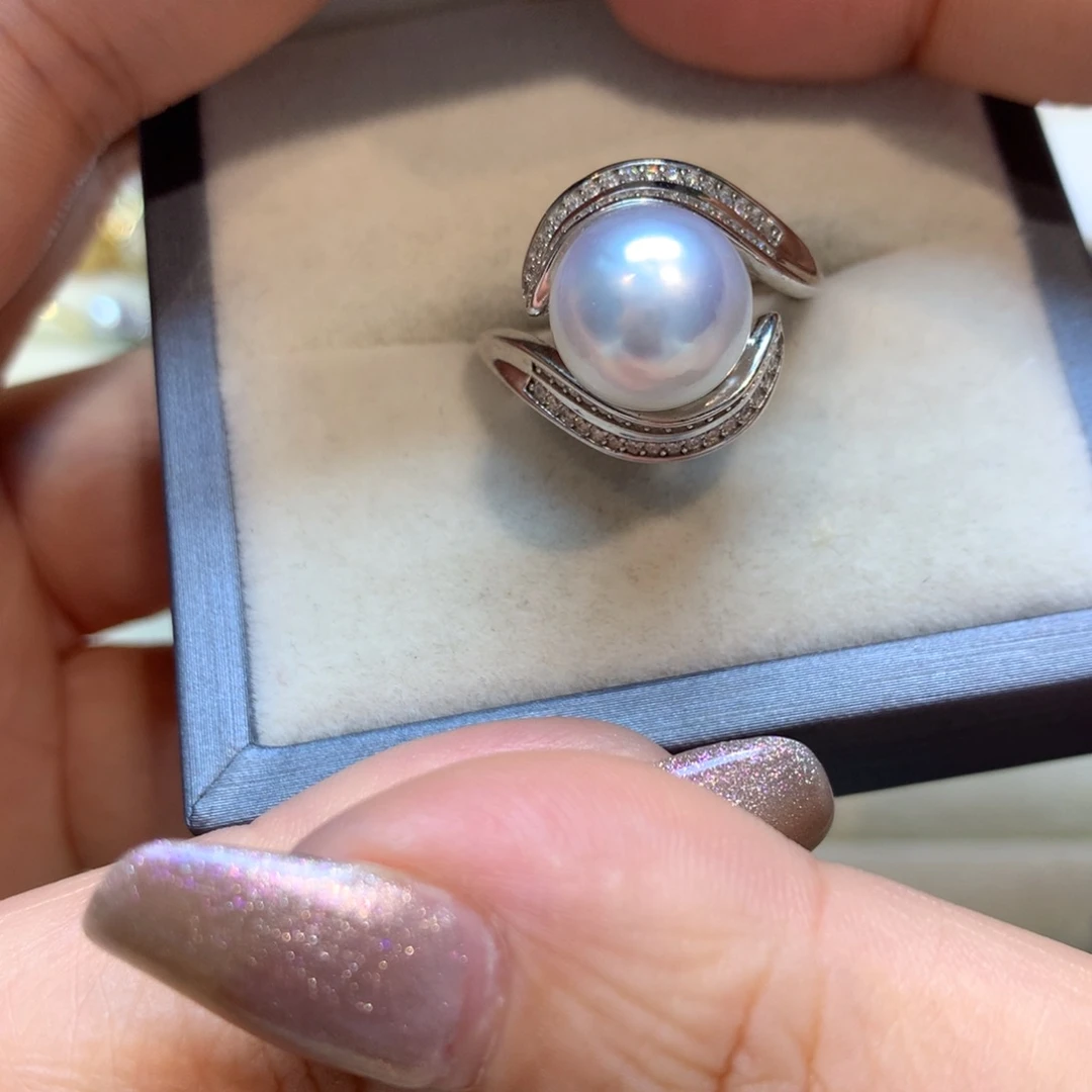 海水珍珠戒指银S925镶嵌
