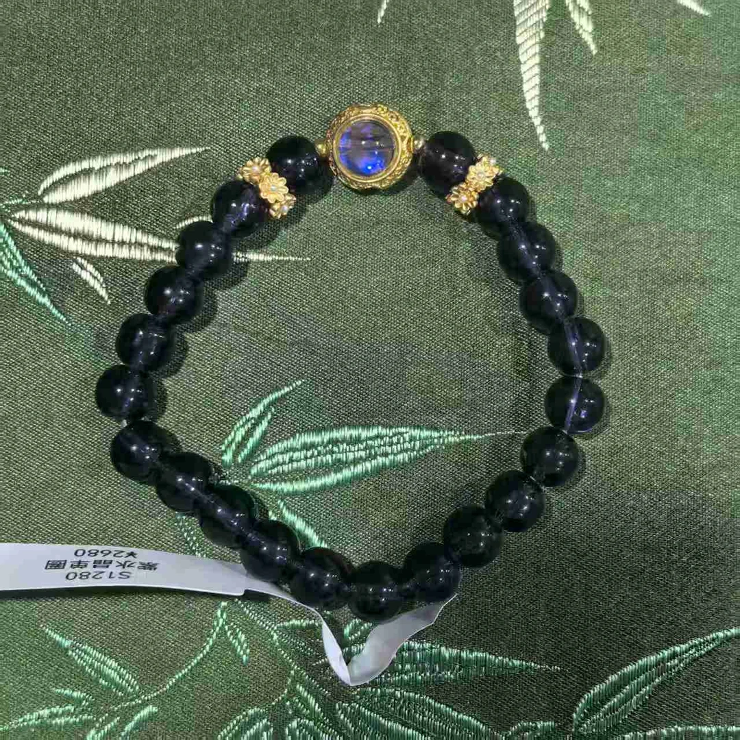 S1280-天然紫色0.8压制转运珠招财手串