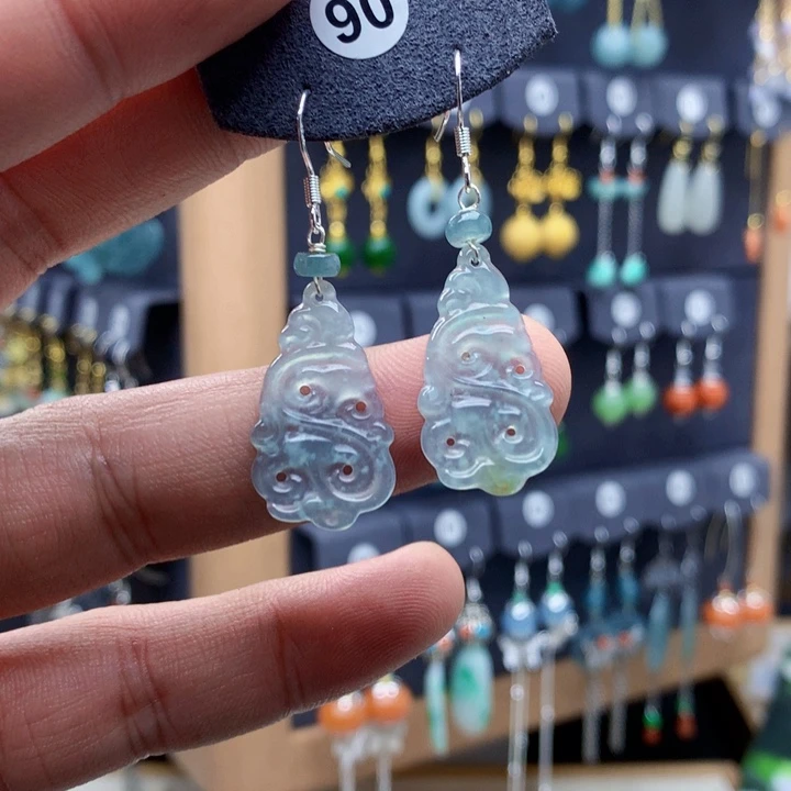 未镶嵌翡翠耳饰影****」耳饰