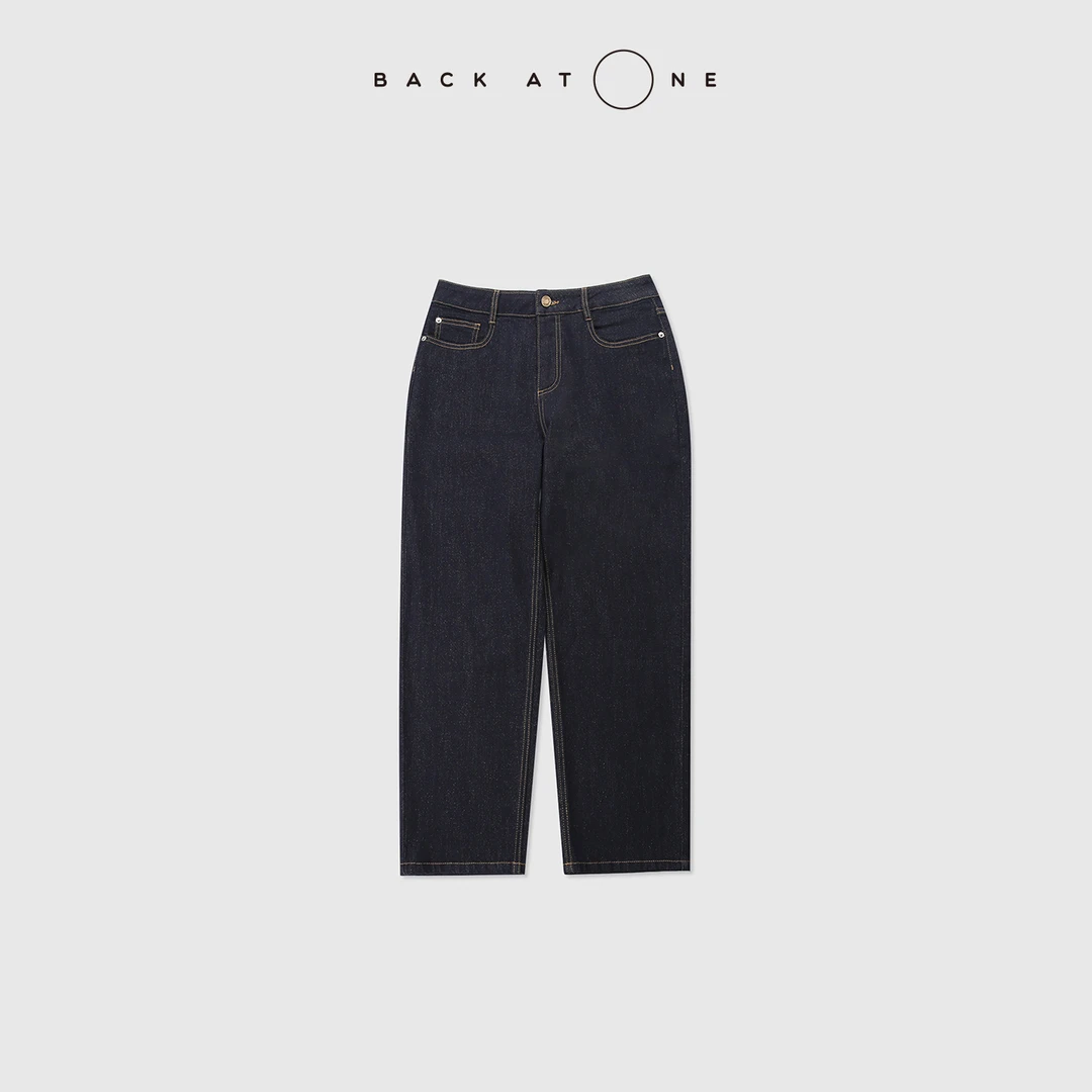 BackAtOne    “星光跳跃” 时尚原色直筒八分牛仔裤 BFS-2DI172C-K