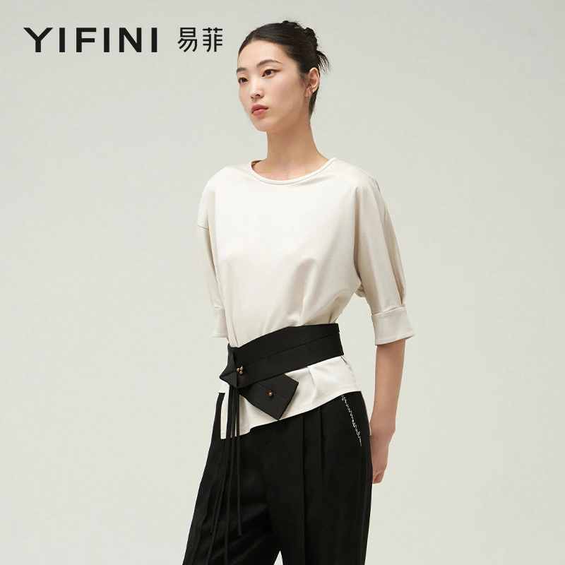 【Yifini】专柜同款宽松短款时尚针织衫B08Z6003