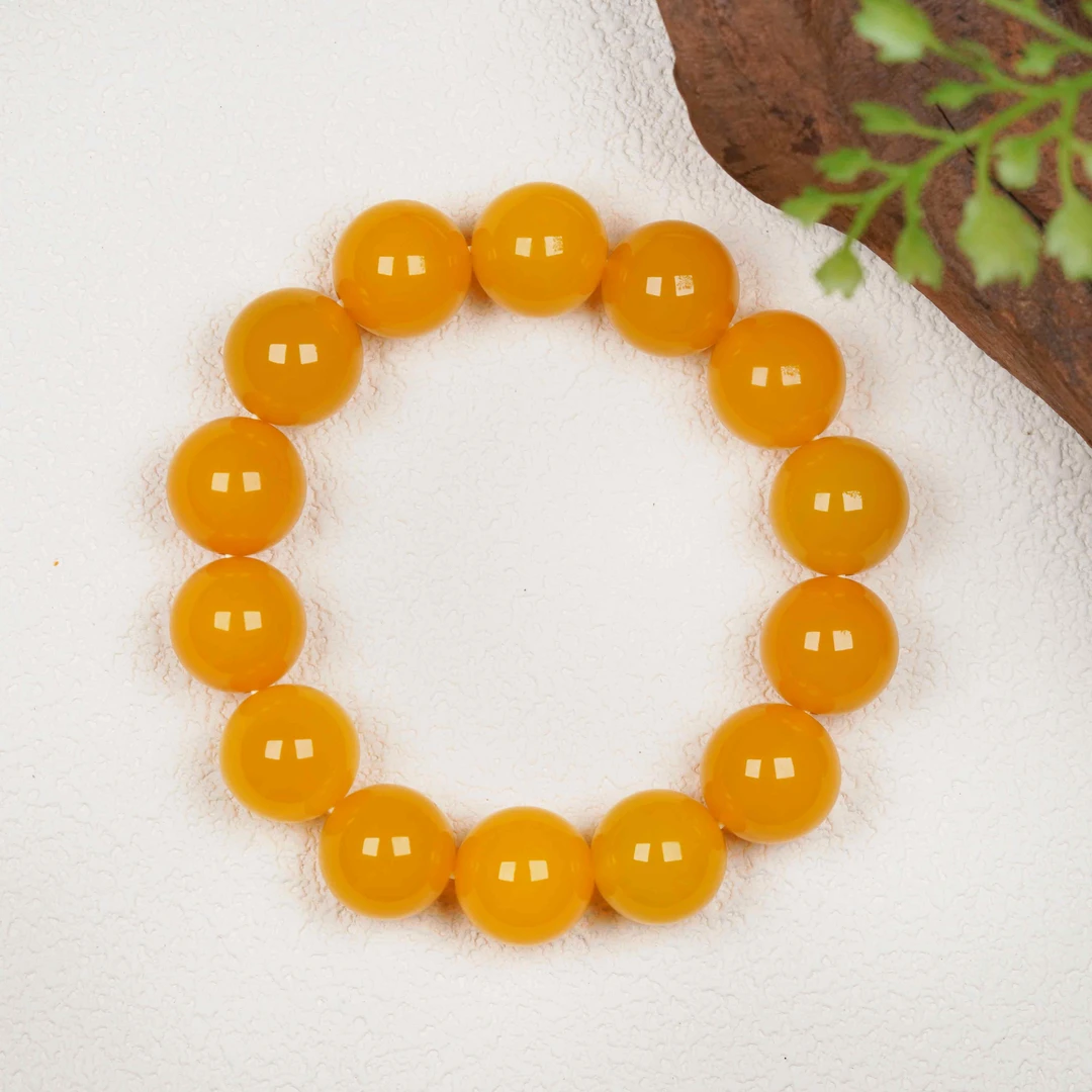 【黄手串SC517】黄色手串玛瑙玉髓 色泽鲜亮温润 多样性发其一