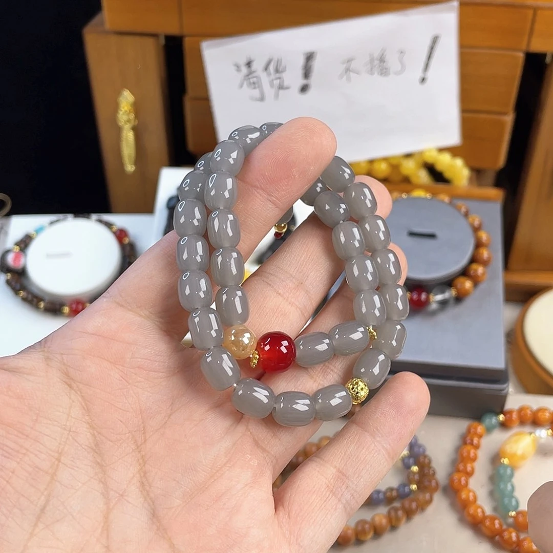 玛瑙手饰银S925镀金镶嵌