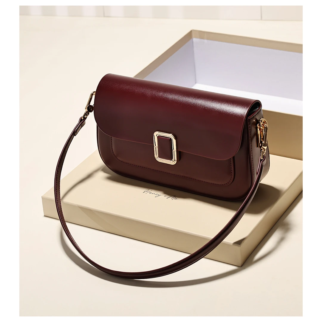 GXFMOD小众设计红色真皮腋下包女2025早秋新款时尚轻奢通勤斜挎包