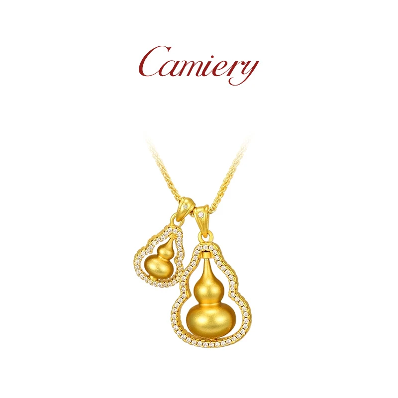 CAMIERY 新中式时尚轻奢福禄双葫芦项链精致