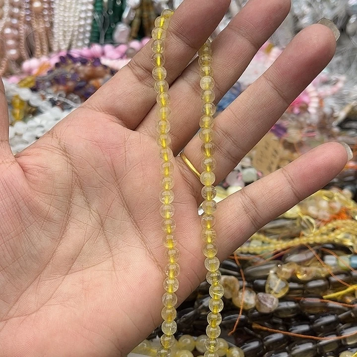 玛瑙/玉髓未镶嵌珠宝半成品一条6mm金发晶