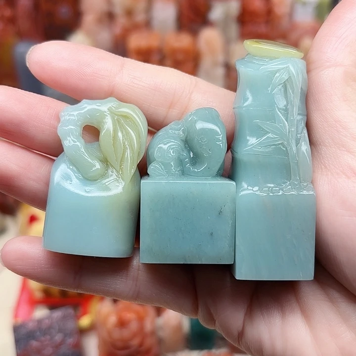 竹***心昌化石印石定制套章