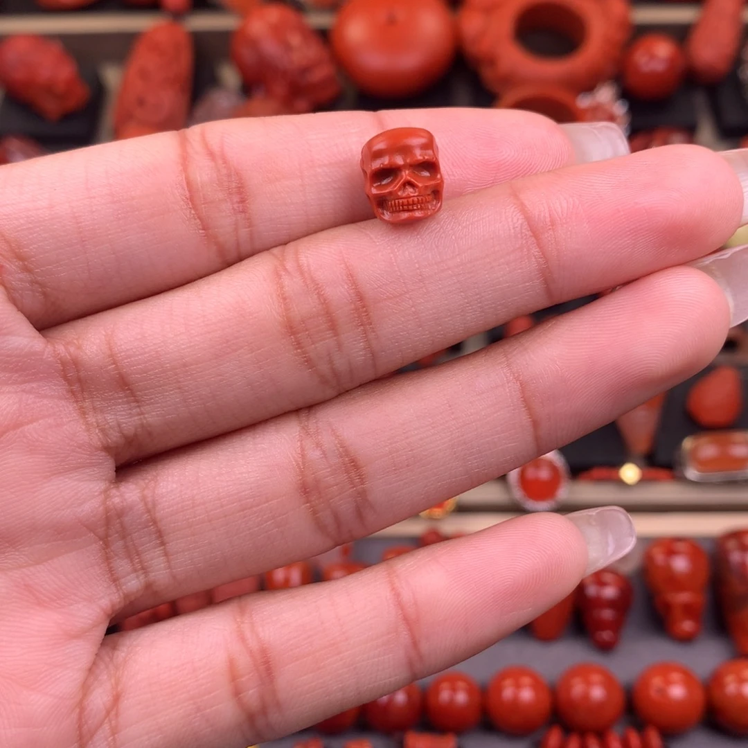 南红玛瑙未镶嵌骷髅头8+