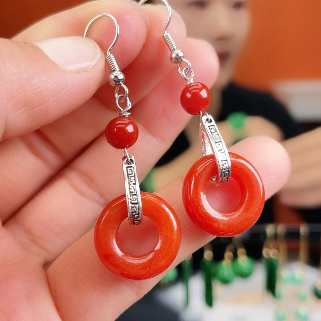 翡翠未镶嵌耳饰饰品