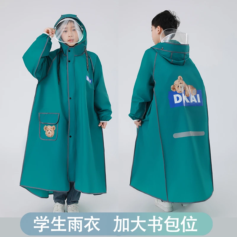 儿童小学生女孩雨衣男童中大童雨衣防水全身防水上学带书包位雨披