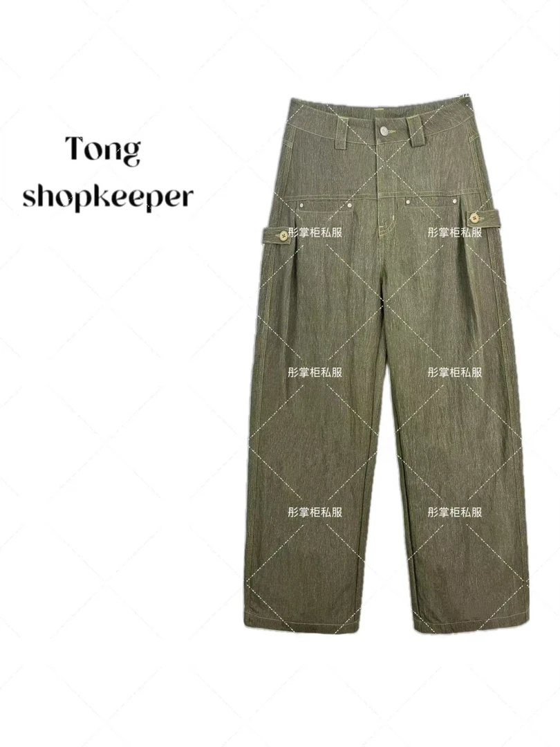 QJ/彤掌柜1681849 夏款2025静奢风褶皱简约气质口袋设计显瘦小裤