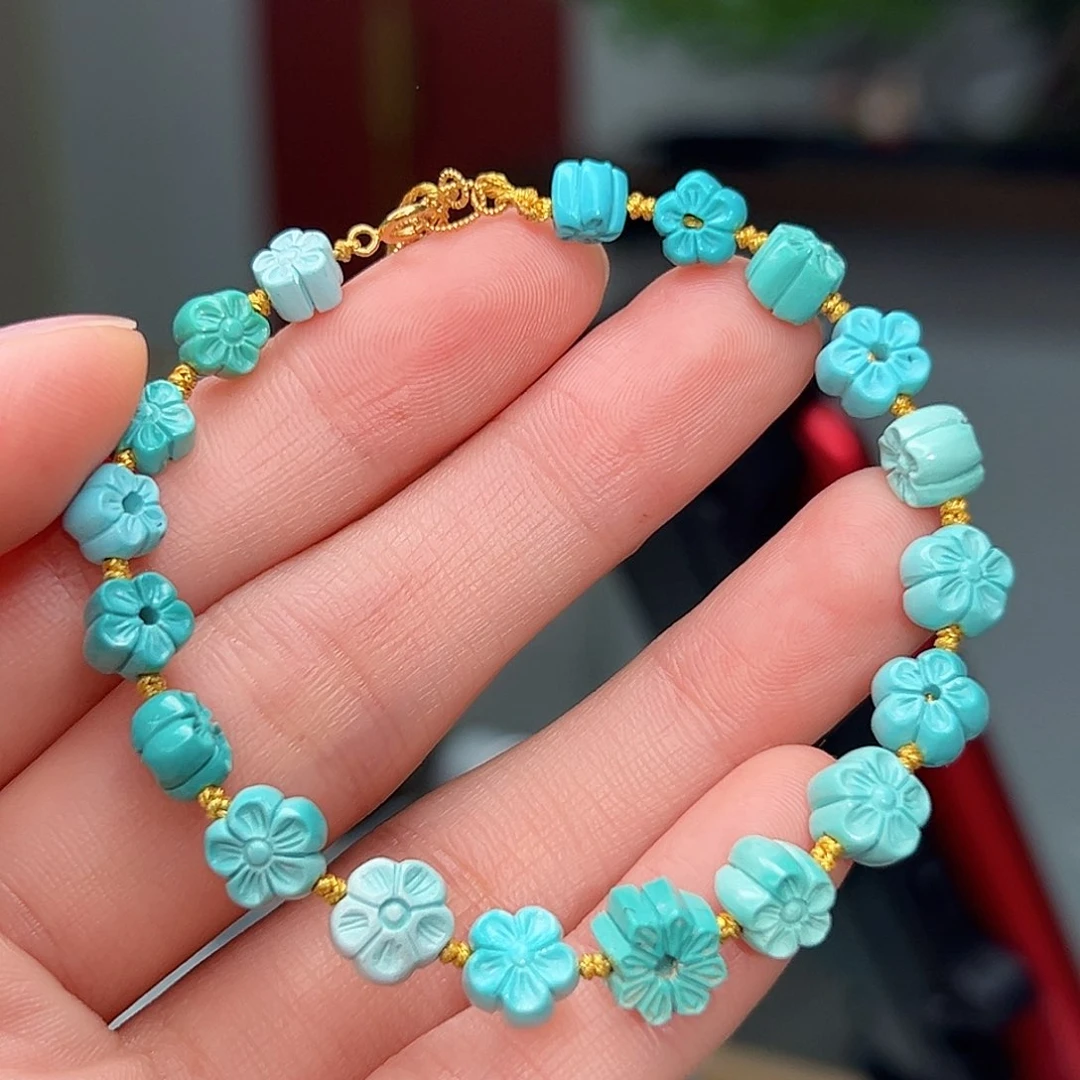 绿松石珠宝奇石18K金镶嵌