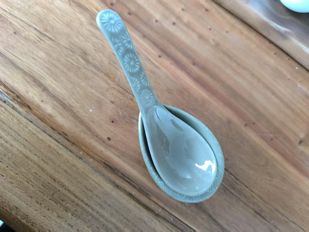 海哥专属花三岛勺子勺托陶瓷日式