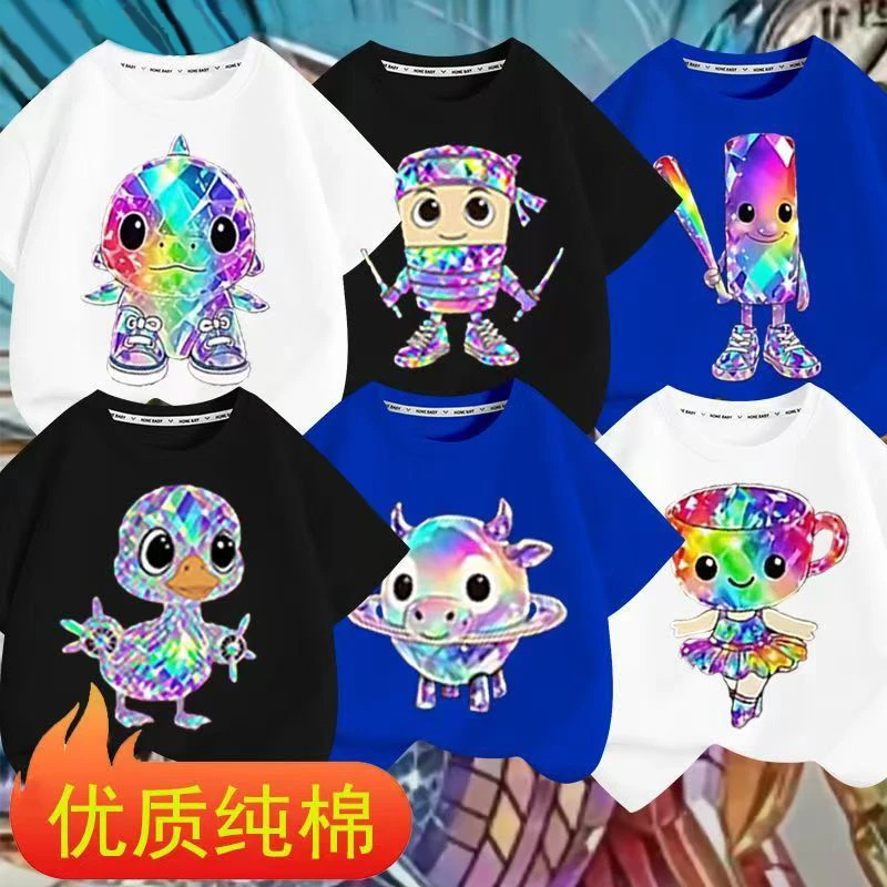 tungtungsahur通通哥木棍人国外山海经短袖纯棉男女童T恤休闲衣服