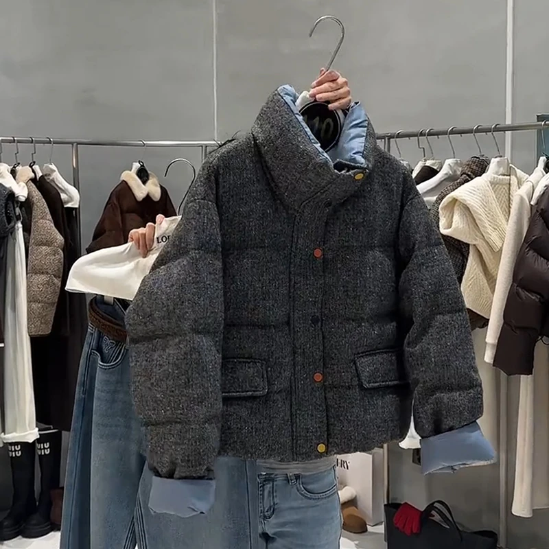 欧式高端大气短款棉服外套女2025冬季新款韩版宽松潮流加厚棉衣潮