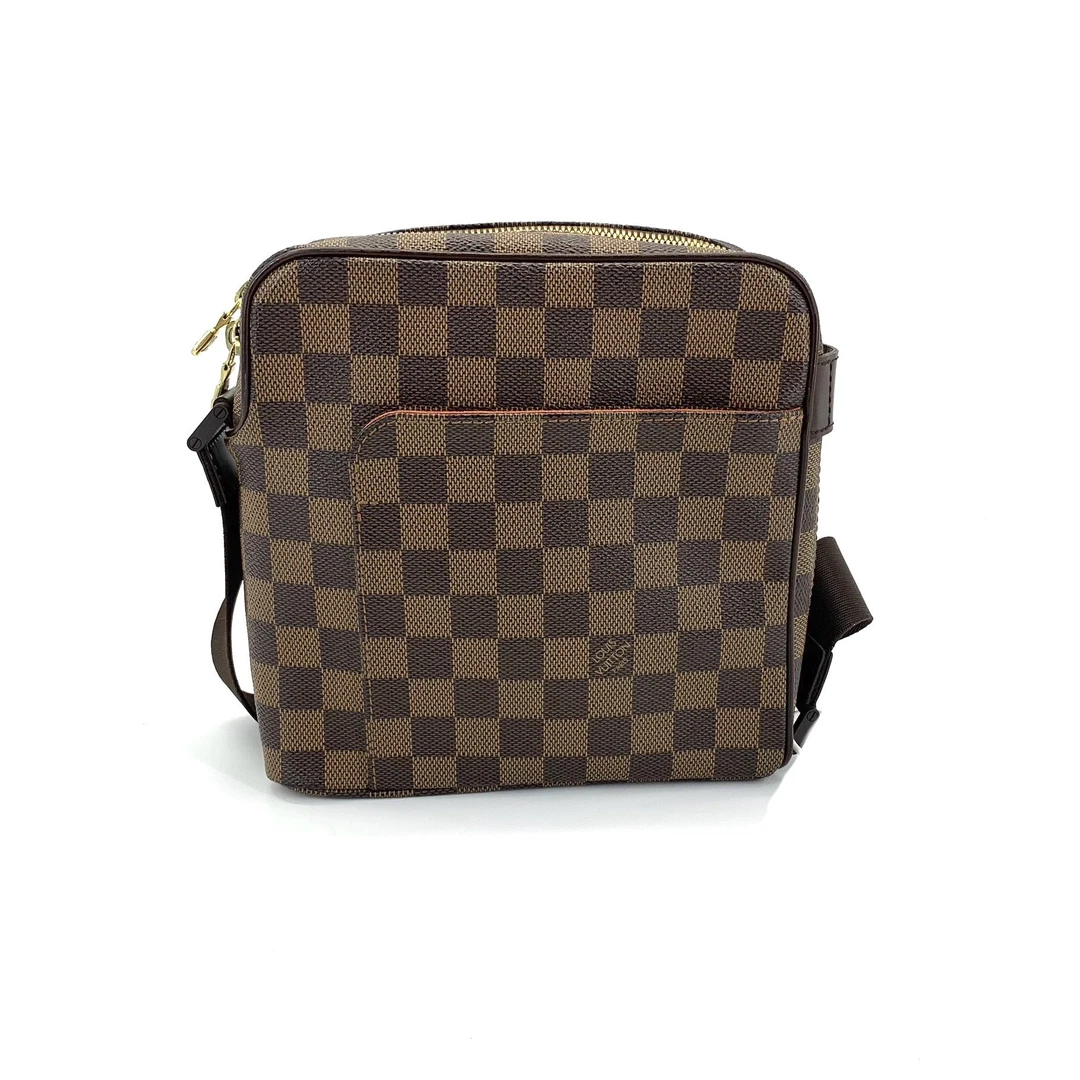 99新 LouisVuitton/路易威登 棕棋盘格小号斜挎包 尺寸20/20