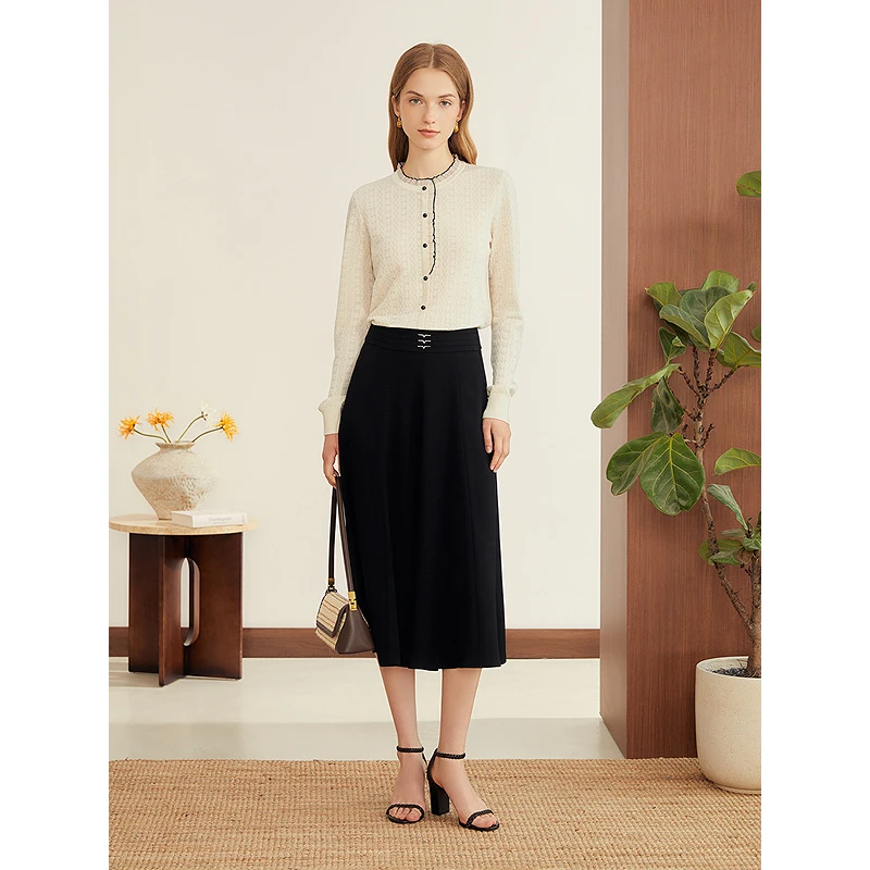 【新中式】YINER音儿专选2025秋季新款木百合提花针织衫8C65306096