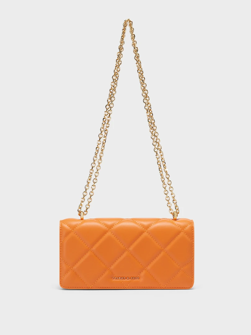 轻微压痕CHARLES&KEITH 10680992-1橙色XS时尚女包
