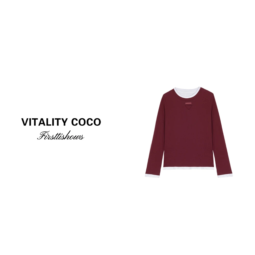 「VITALITY COCO」上新热卖拼接假两件舒适打底-1300