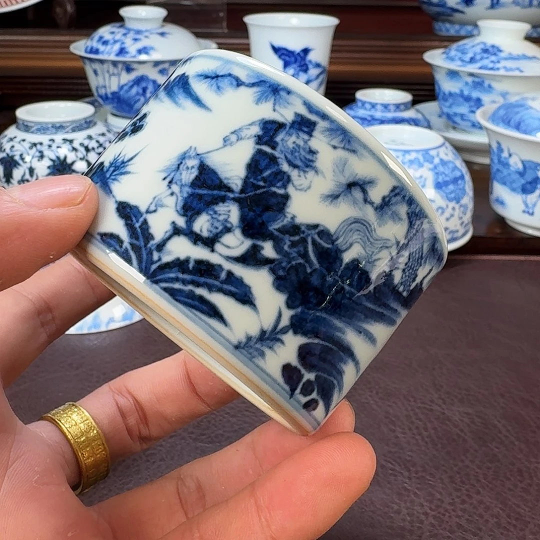 瓷片摩*珠当代景德镇陶瓷手绘茶具