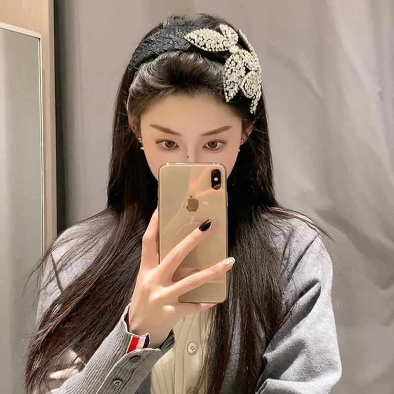 贵气千金~小香风满钻蝴蝶发箍千金感时尚头箍发饰女发卡2025新款