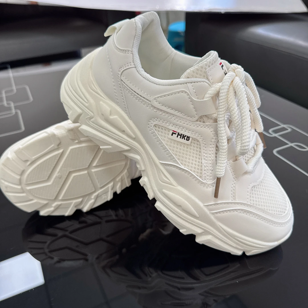 2025夏款男女同款老爹鞋透气浅口休闲运动鞋厚底增高百搭流行潮鞋