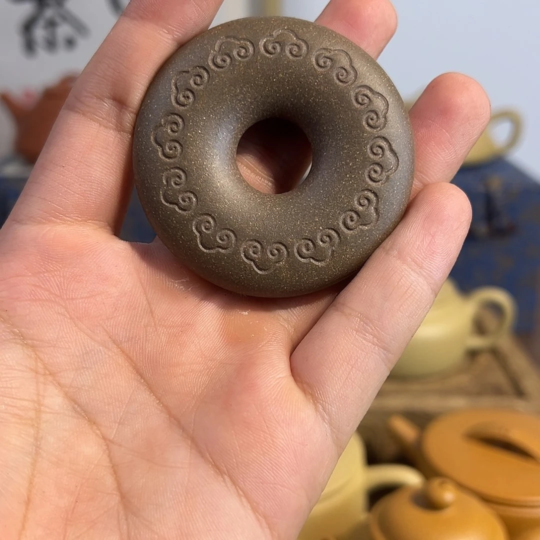 明***山茶壶紫砂桃花泥汉瓦