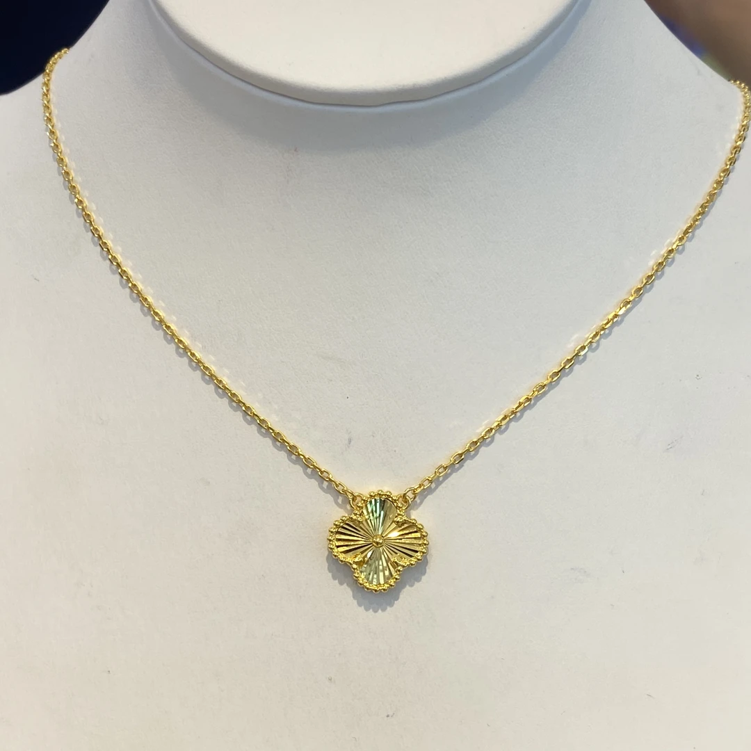 4-TL【秀秀专享】足金999 镭射四叶草套链