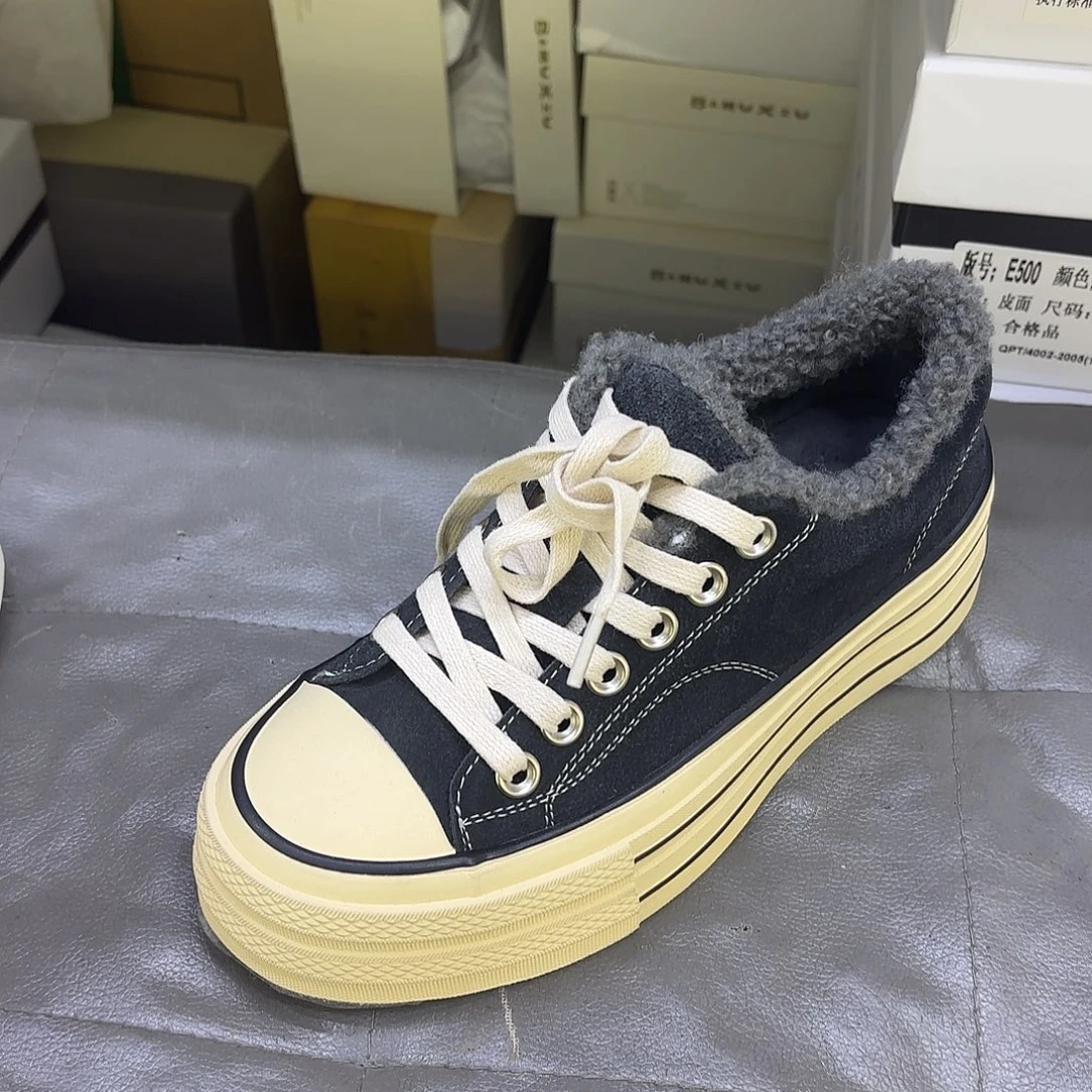 37码灰蓝色加棉板鞋