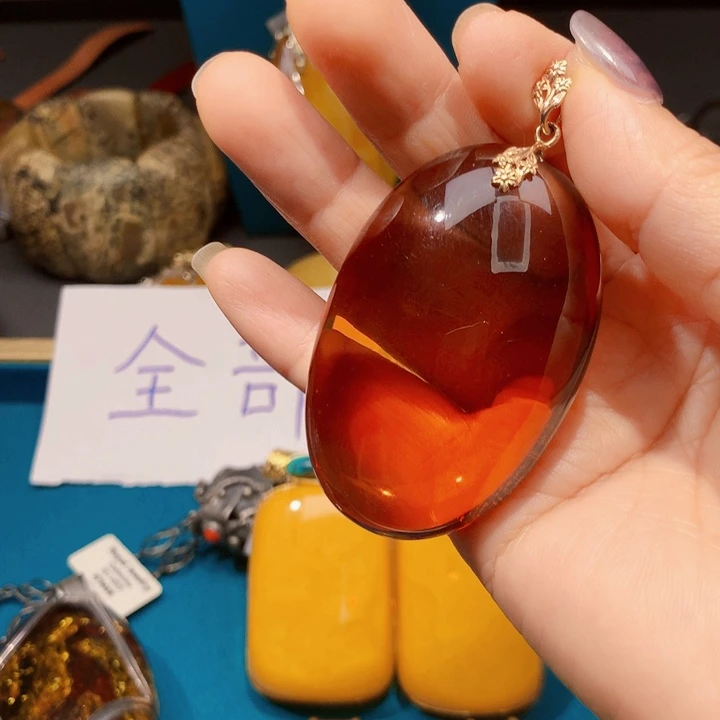 琥珀颈饰未镶嵌波兰设计款琥珀蜜蜡