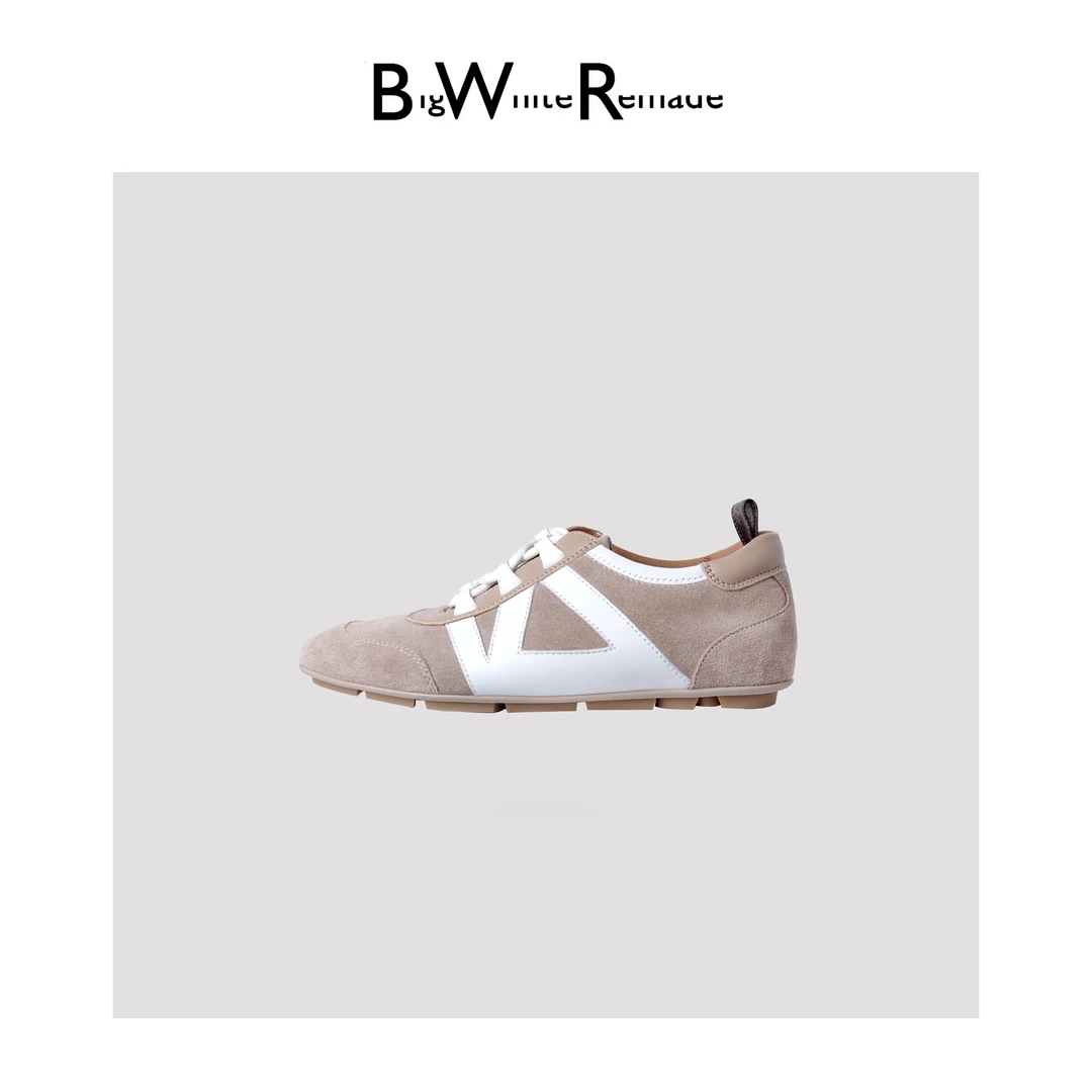 BIG WHITE REMADE“无感旅行”牛反绒+羊皮休闲随搭复古阿甘鞋SY588