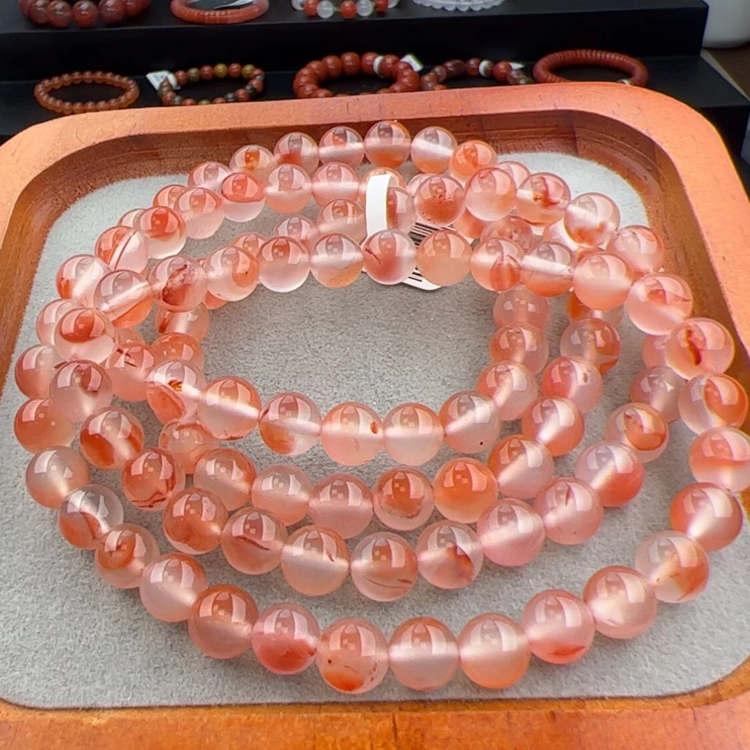 南红玛瑙（冰飘花长链7+）未镶嵌